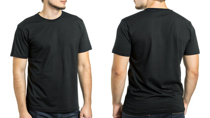 black t-shirt template front and back