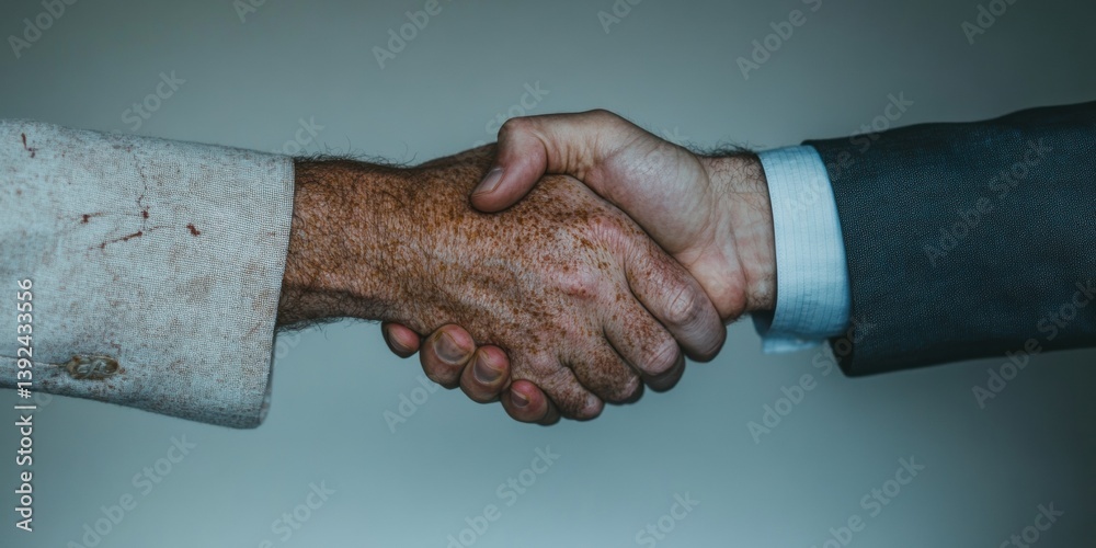 Poster intergenerational corporate collaboration diverse hands uniting in powerful gesture of professional 
