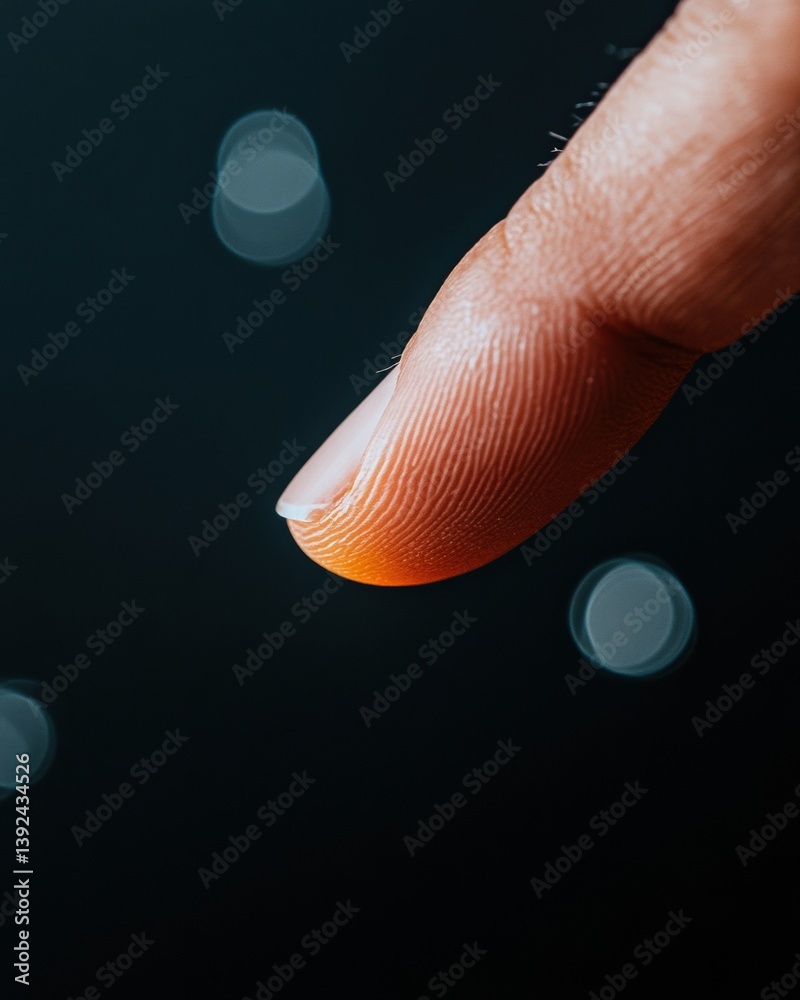 Poster Biometric Fingerprint Scanning Minimalist Digital Security Technology Showcasing Advanced Authentication and Cybersecurity Innovation for Next-Generation Protection