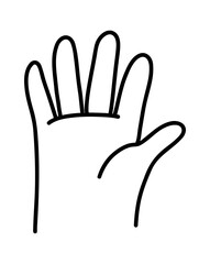 Obraz premium Cartoon hands gesture set. Simple hand drawn comic style icons. Black and white line art, vector illustration.