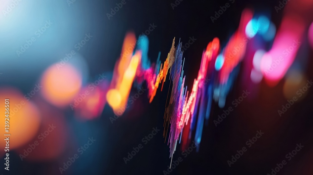 Poster Quantum Fintech Visualization Neon-Charged Market Dynamics Revealing Algorithmic Trading Insights with Vibrant Data Transformation Aesthetics