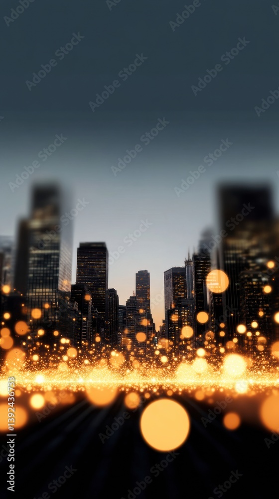 Poster Quantum Urban Nexus Illuminated Smart City Visualization with Interconnected Digital Particles - Next-Gen Infrastructure Innovation and Technological Transformation Landscape