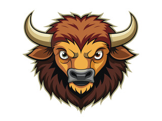 Fototapeta premium Wild bull head vector illustration with evil gothic design