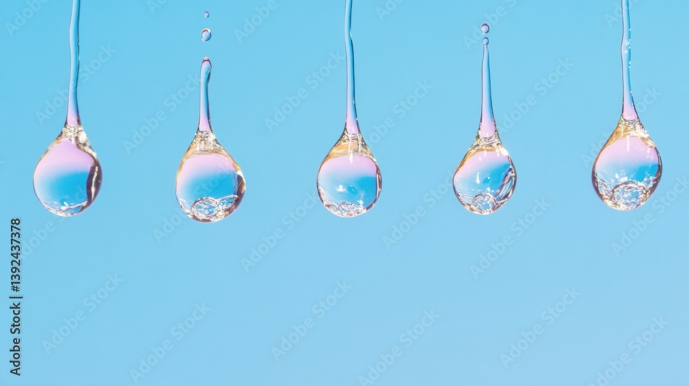 Fototapete Chromatic Water Droplet Analysis Minimalist Environmental Science Visualization Revealing Liquid Dynamics and Molecular Interaction in High-Resolution Digital Research Imagery