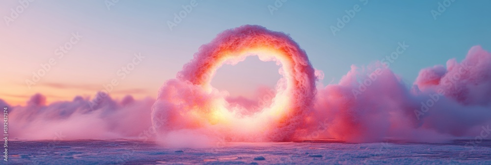 Leinwandbilder Cinematic Ethereal Explosion Dreamscape Digital Art of Surreal Atmospheric Phenomenon with Luminescent Color Gradient - Immersive Visual Content for Creative Industries