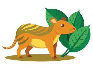 Cute cartoon animal illustration of a happy brown giraffe drawing