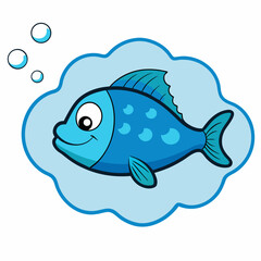vector illustration of a cartoon fish