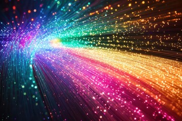 Colorful light trails create a vibrant abstract design in a digital art composition
