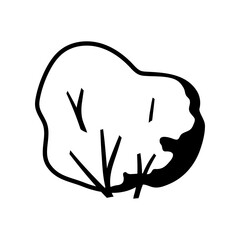 Stylized bush with leaves. Natural summer or spring image.