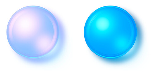 This is an illustration of purple and blue soap bubbles.