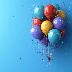 Colorful Balloons  Confetti Celebration.