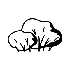 Stylized bush with leaves. Natural summer or spring image.