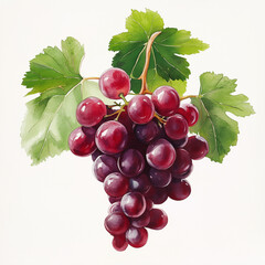 Fototapeta premium watercolor of Grapes isolated on white background generative ai