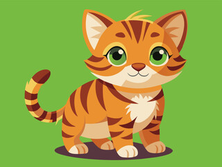 Cute cartoon feline kitten vector illustration
