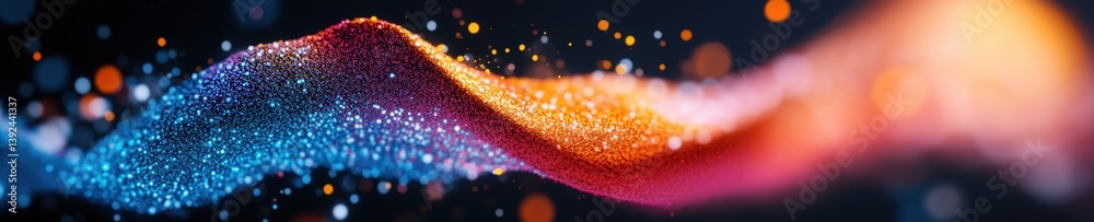 Aufkleber Dynamic Digital Flow Immersive Gradient Particle Wave Visualization for Tech Innovation, Data Science, and Cutting-Edge AI Machine Learning Aesthetics