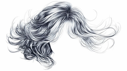 drawing in hair illustration