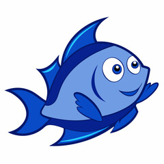 vector illustration of a cartoon fish