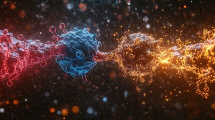 Immune Response Action between Cancer Cells with Using Vibrant Colors and Dynamic Effects