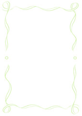 Light Green & White Wavy Ribbon Frame with Dots, wedding menu invitation border, hand drawn baby shower decoration, a4 birthday pastel party, clown funfair style, bachelorette bachelor vintage retro