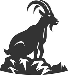 Silhouette of a goat animal vector