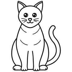 Cat Line Art Vector Illustration

