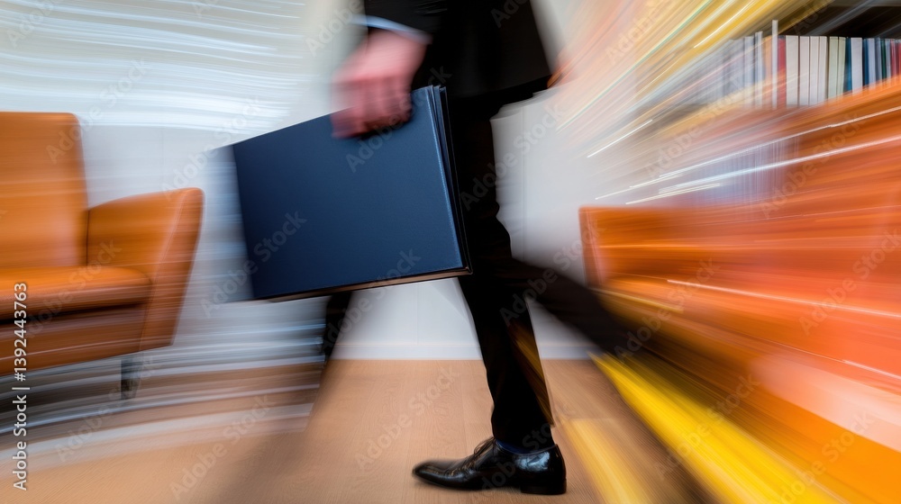 Aufkleber Dynamic Legal Workflow Hyper-Efficient Professional Motion Blur Capturing Corporate Laws Fast-Paced Performance in Next-Gen Professional Environments