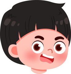 Cartoon Boy's Surprised Face:  Close-up Illustration