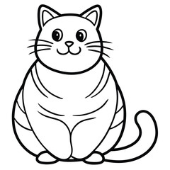 Cat Line Art Vector Illustration

