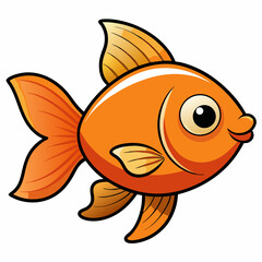 cartoon goldfish vector illustration