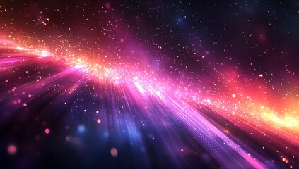 Cosmic Light Streaks Pink with Purple Galaxy Background.