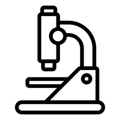 Laboratory microscope line icon, science concept. Vector graphics. Microscope sign on white background, style mobile or design.