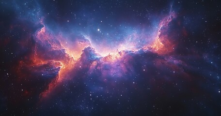 Fototapeta premium Cosmic Nebula Celestial Dance of Stars Gas.