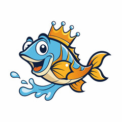 vector illustration of a fish on blue background