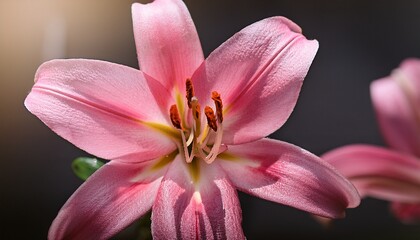 Fototapeta premium pink lily closeup
