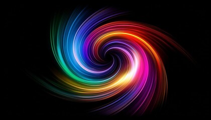 colorful light swirl on black background