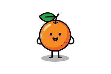 Fototapeta premium Happy Orange Friend: A Delightful Cartoon Fruit Character with a Cheerful Smile, Perfect for Playful and Engaging Designs.