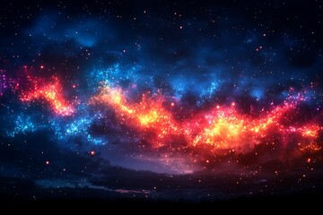 Fototapeta premium Cosmic Nebula Night Sky Fiery Stardust Dreamscape.