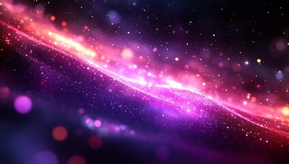Fototapeta premium Cosmic Nebula Pink Purple Galaxy Dust.