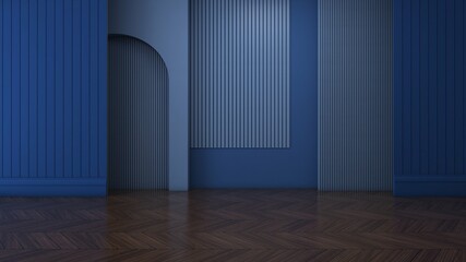 Empty room with wall background. 3D illustration, 3D rendering	