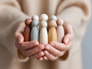 Empowering Workplace Harmony Administrative Professionals Week Celebrates Inclusive Leadership with Minimalist Diversity Figurines - Soft Neutral Palette Symbolizing Team Unity and Emotional