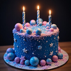 birthday cake with candles