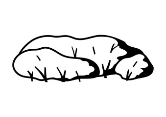 Stylized bush with leaves. Natural summer or spring image.