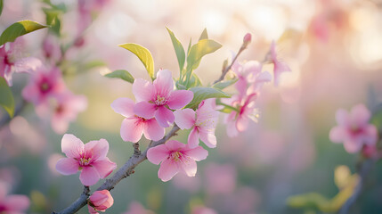Fototapeta premium flower, spring, pink, tree, blossom, nature, flowers, apple, blooming, branch, bloom, beauty, garden, plant, closeup, cherry, petal, season, flora, floral, beautiful, macro, magnolia, white, springtim