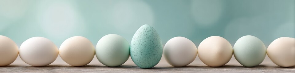 Pastel Easter Elegance Soft Mint and Neutral Eggs in Minimalist Styling - Spring Celebration Design for Organic Branding and Wellness Marketing