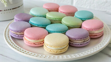 Obraz premium Macarons in pastel colors