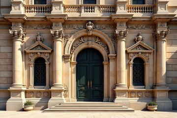 Obraz premium Intricate stone carvings adorn the majestic facade, barcelona, architecture