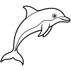 Single-Line Dolphin Illustration Vector