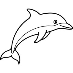 Single-Line Dolphin Illustration Vector
