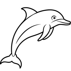 Single-Line Dolphin Illustration Vector