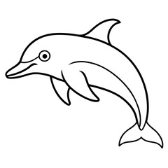 Single-Line Dolphin Illustration Vector